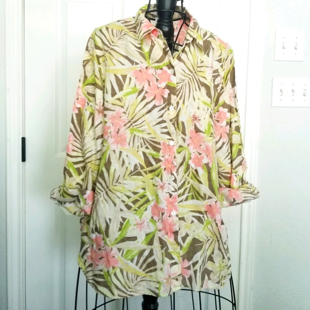 J. Jill women's button down linen shirt